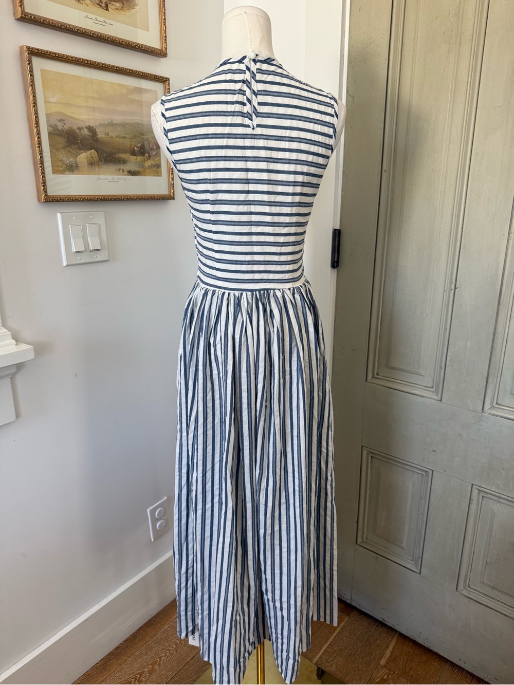 NWT Commense 100% Cotton Striped Midi Dress - Picture 8 of 10